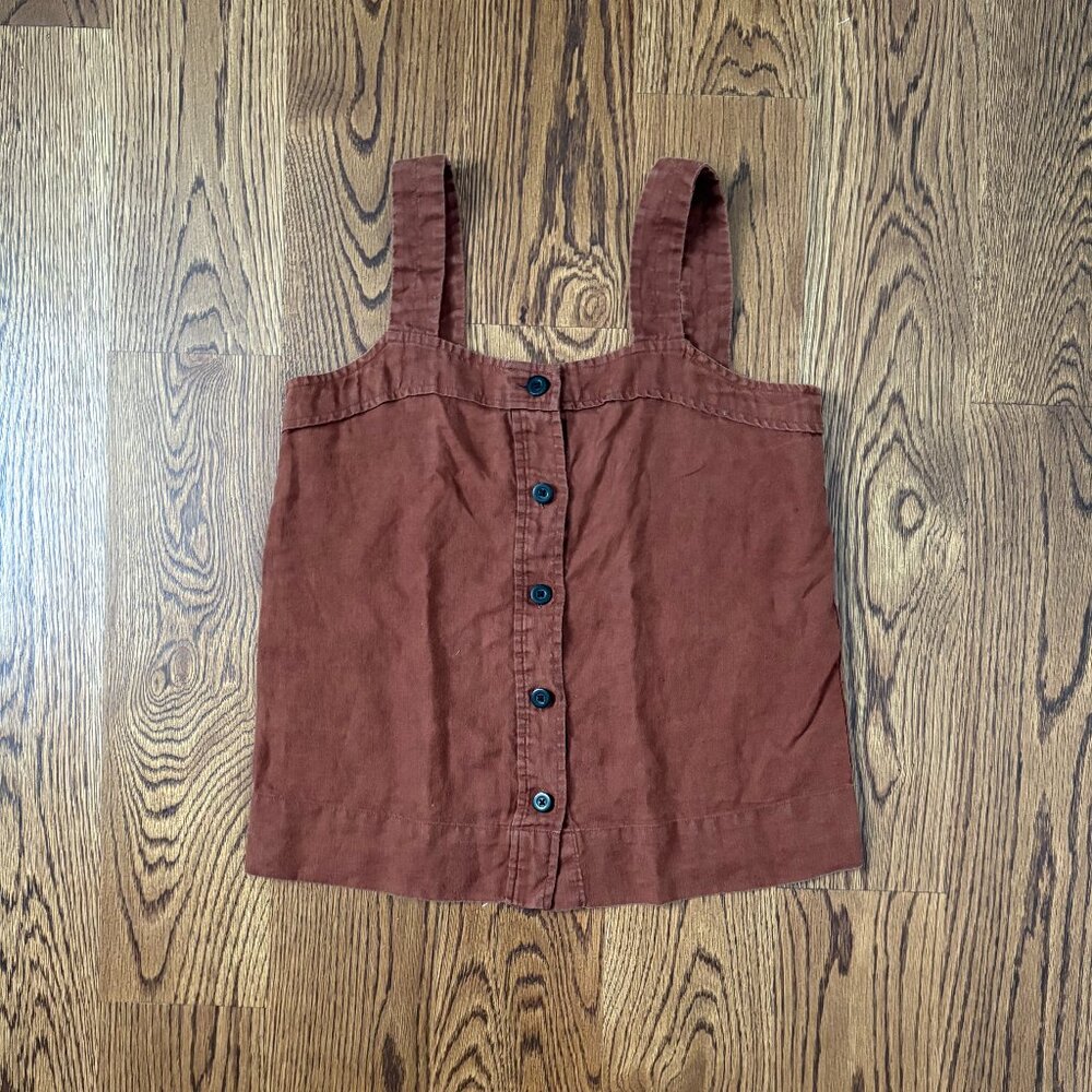 Everlane Brown Linen Picnic Top, Size 0